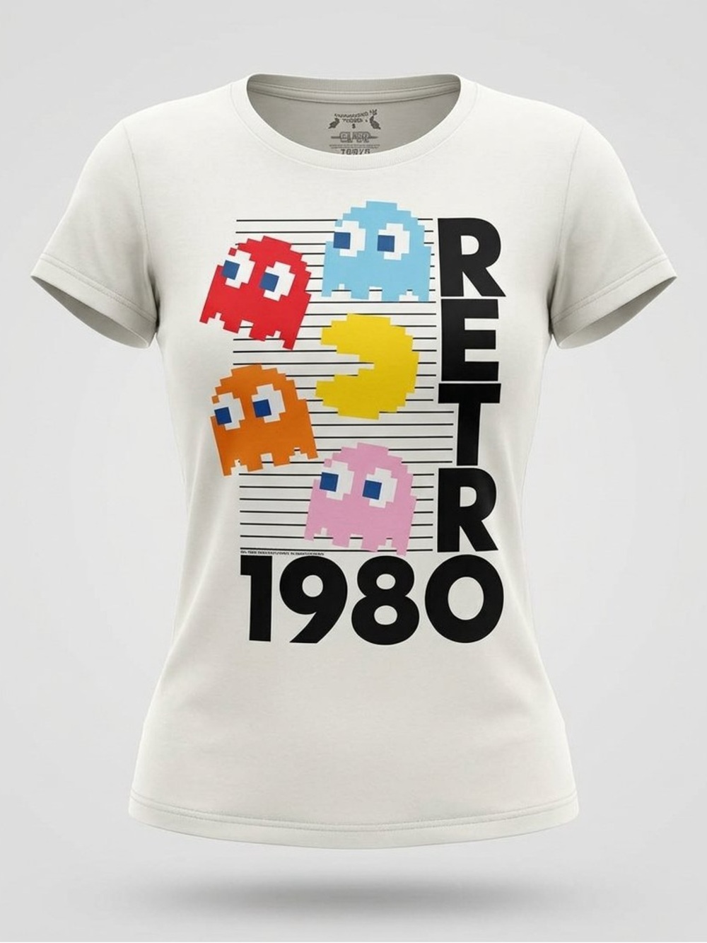 PAC-MAN Bandai Namco Gaming Entertainment Retro White Shirt Women Size S